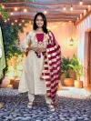 KF 314 Kalaai Roman Silk Embroidery Kurti With Bottom Dupatta 